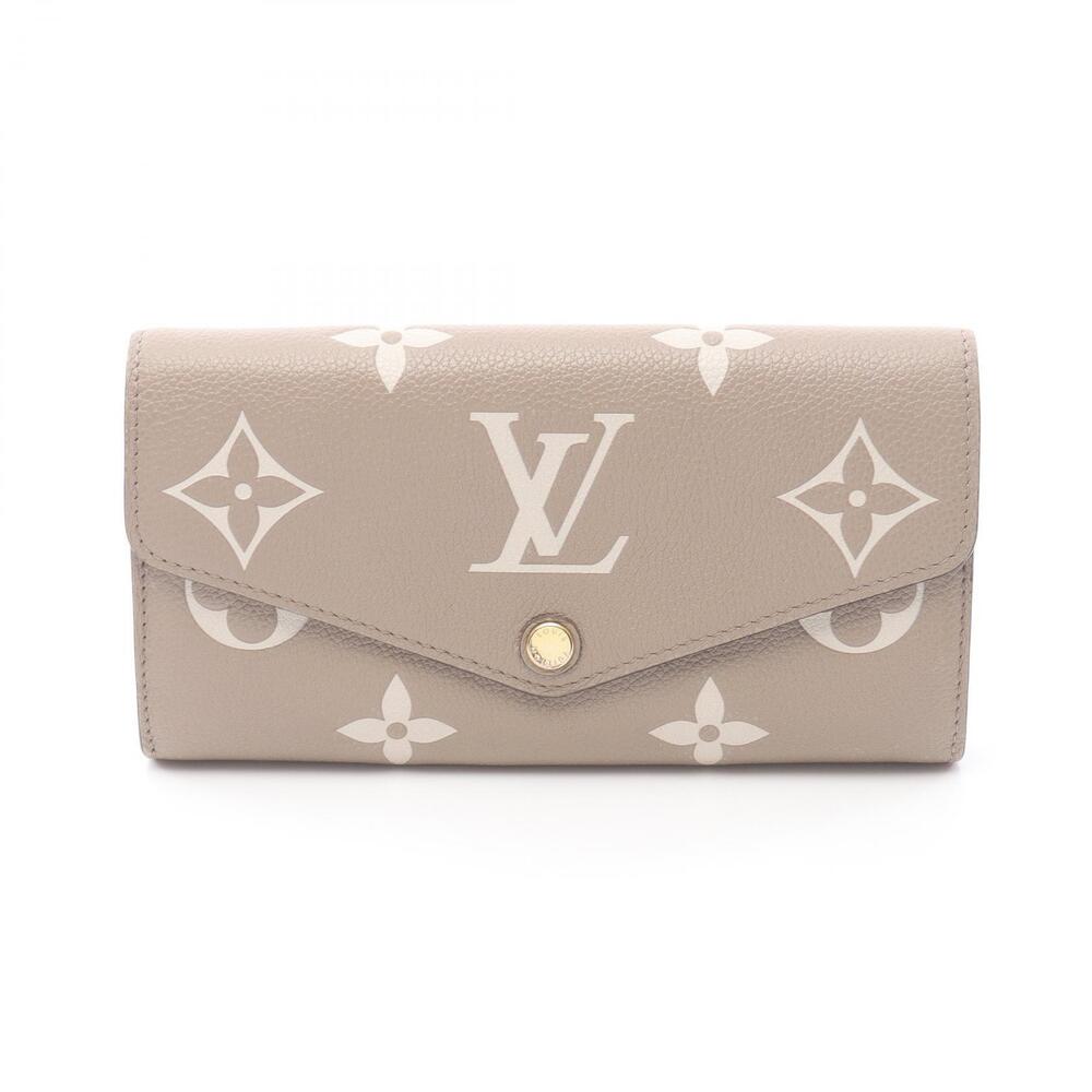 Louis Vuitton Portefeuille Sarah Bicolor Wallet Leather Ivory White Beige